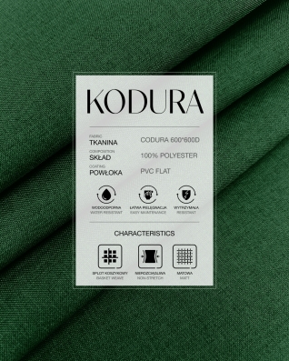 Tkanina wodoodporna Kodura 600D*600D PVC-FLAT (153) ciemnozielona dwuton