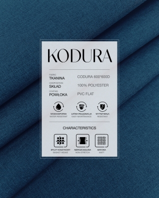 Tkanina wodoodporna Kodura 600D*600D PVC-FLAT (220) chabrowa dwuton