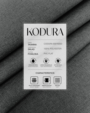 Tkanina wodoodporna Kodura 600D*600D PVC-FLAT (580) czarna dwuton