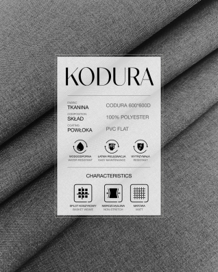 Tkanina wodoodporna Kodura 600D*600D PVC-FLAT (134-2) szara dwuton