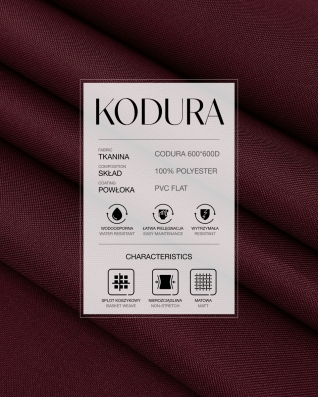 Kodura tkanina poliestrowa 600D*600D PVC-F (048) bordowa