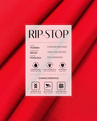 Voděodolná tkanina Rip-Stop 600D*600D PVC (171)  červená