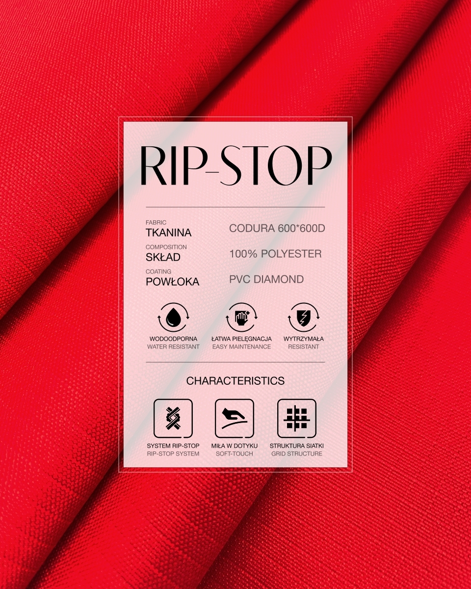 Voděodolná tkanina Rip-Stop 600D*600D PVC (171) červená Voděodolná tkanina Rip-Stop 600D*600D PVC (171) červená