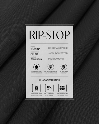Voděodolná tkanina Rip-Stop 600D*600D PVC (580)  černá